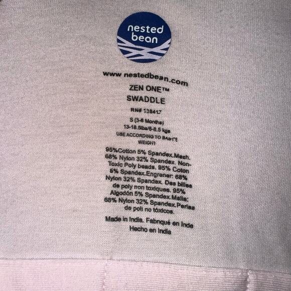 The Nested Bean Zen One Swaddle Sleep Sack S (3-6 Months) 13-18.5 lbs Soft Pink - Picture 6 of 6